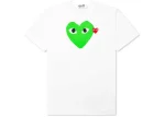 CDG Play Red Emblem Heart White Green T-Shirt