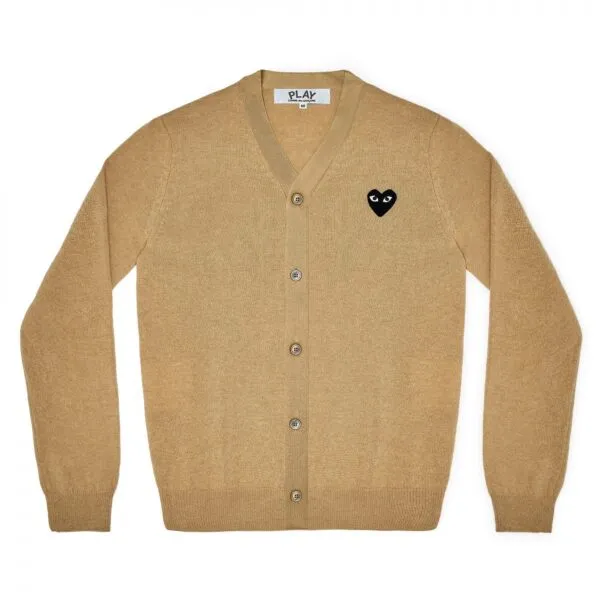 PLAY MEN’S CARDIGAN BLACK (BEIGE) EMBLEM PLAY MEN’S CARDIGAN BLACK (BEIGE) EMBLEM